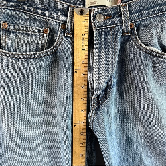 Levis 505 Jeans Mens Size 32 x 34 Regular Fit Blue Denim Straight Leg Vintage - Picture 6 of 8
